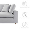 Commix Down Filled Overstuffed 2 Piece Sectional Sofa Set, Light Gray