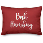 Designs Direct Creative Group - Bah Humbug, Red 14x20 Lumbar Pillow - Decorate for Christmas with this holiday-themed pillow. Digitally printed on demand, this  design displays vibrant colors. The result is a beautiful accent piece that will make you the envy of the neighborhood this winter season.