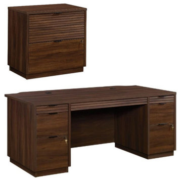 Home Square 2-Piece Set with Excutive Desk & 2-Drawer Lateral File Cabinet