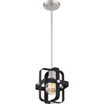 Nuvo Lighting - Nuvo Lighting 60/6621 Prana - 1 Light Mini Pendant - Prana; 1 Light; Mini Pendant Fixture; Matte BlackPrana 1 Light Mini P Matte Black/Brushed  *UL Approved: YES Energy Star Qualified: n/a ADA Certified: n/a  *Number of Lights: Lamp: 1-*Wattage:60w G25 Medium Base bulb(s) *Bulb Included:No *Bulb Type:G25 Medium Base *Finish Type:Matte Black/Brushed Nickel