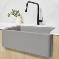 30" Undermount Workstation Single Bowl Gray Composite Granite Kitchen