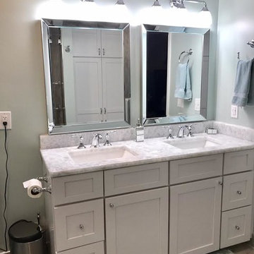 White Contemporary Bathroom Remodel