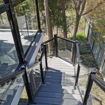 Composite deck, glass aluminum railings, Pictures