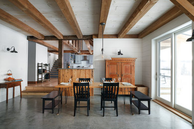 Dining room - farmhouse dining room idea in Burlington