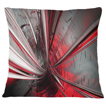 Fractal 3D Deep Into Middle Contemporary Throw Pillow, 16"x16"