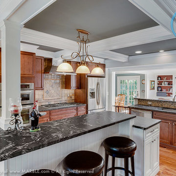 Oscuro Mist Satin Granite Kitchen Countertops | Marble.com