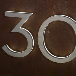 Lighted Neutra House Numbers Backlit Outdoor by Luxello - House Numbers