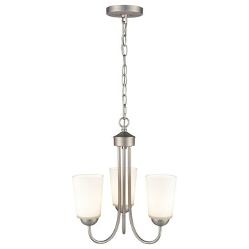 Ivey Lake Collection 3 Light 15" Satin Nickel Chandelier