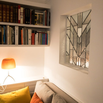 création vitrail Art déco - cloison lumineuse