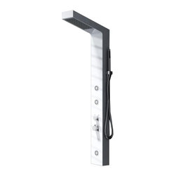 ADM Bathroom Design - ADM Shower Panel System With Handheld Shower Sprayer, White, 57" - Shower Panels And Columns