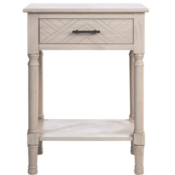 Peyton 1 Drawer Accent Table - Greige
