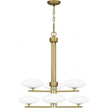 6 Light Chandelier In Transitional Style-27.5 Inches Tall and 29.25 Inches