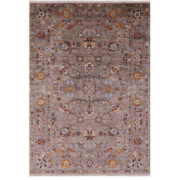 6' 11" X 9' 11" Persian Tabriz Hand-Knotted Wool Rug Q10115