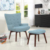 Midcentury Capri Finish Accent Chair With Ottoman