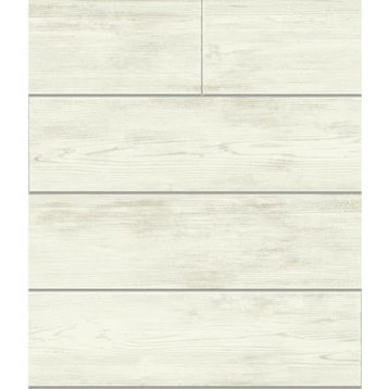 York Wallcoverings MH1559 Magnolia Home Shiplap Removable Wallpaper Gray/ Off