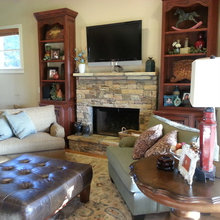 stone fireplace