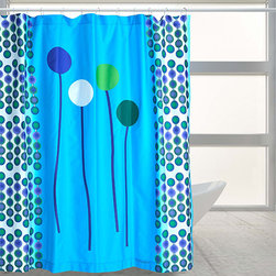 Balloons Aqua - Shower Curtains