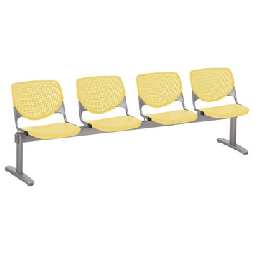 KFI KOOL Polyurethane 4 Seat Reception Bench in Yellow Finish