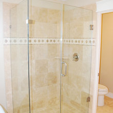 Beige stand up shower
