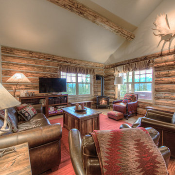 Cozy Big Sky Montana Ski Cabink Photography