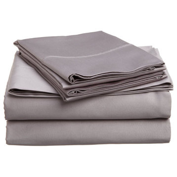 700 Thread Count Egyptian Cotton Bed Sheet Set, Gray, King