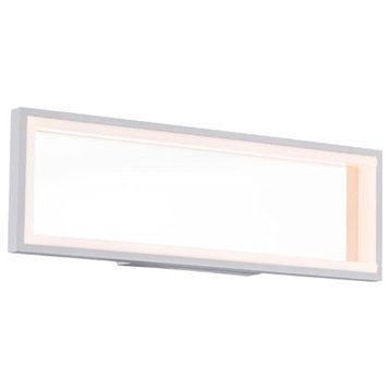 dweLED Mirror 18" LED 1 Light Wall Light 3000K, Titanium/White