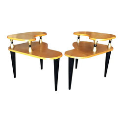 Gilbert Rohde Style Two-Tier Biomorphic Side Table, Pair - Home Decor
