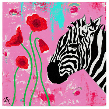 Jennifer Mccully 'Zebra' Canvas Art, 14"x14"