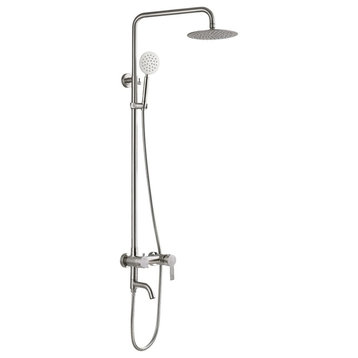 Kairo Triple Function Outdoor Shower Stainless Steel, Brushed