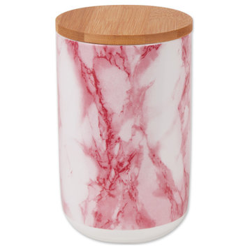 Pink Marble Ceramic Treat Canister