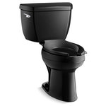 Kohler - Kohler Highline 2-Piece Elongated 1.0 GPF Toilet & Left-Hand Lever, Black - Highline Pressure Lite 1.0 gpf toilets are perfect for those customers aggressively seeking the benefits of water conservation. This toilet qualifies for water rebate programs and contributes to LEED credits. An optimized 1.0-gallon flush setting reduces water consumption by more than 30% over 1.6-gallon toilets, offering a water savings of more than 5,000 gallons of water per toilet, per year.