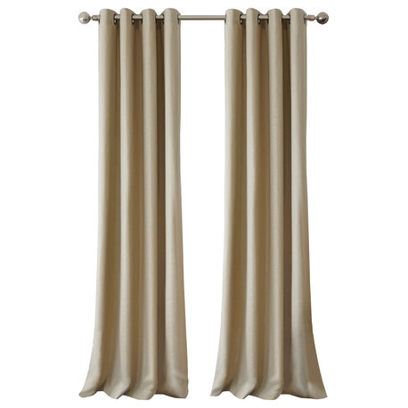 Indoor Outdoor Grommet Solid Window Curtain, Taupe, 52"x108"