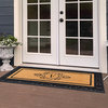 A1HC Paisley Rubber & Coir Outdoor Durable Monogrammed Doormat, 30"X60", Black,