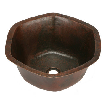 Hexagon Copper Bar Sink by SoLuna, Matte Copper