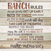 Laural Home Rustic Ranch Rules 17" x 18" Woven Decorative Pillow