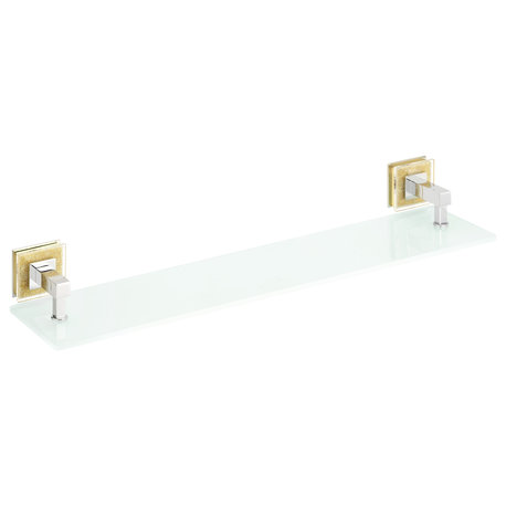 Alexa Chrome Gold Swarovski Crystals Wall Glass Bathroom Shelf