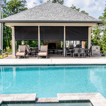 Covered Patio with a Hip Style Roof