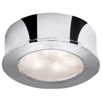 WAC Lighting LED Button Light, Chrome, Round, 2700k Warm White