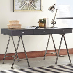 Coaster 801016 Black Office Desk with 3 Drawers - Desks And Hutches