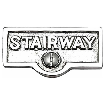 Switch Plate Tags STAIRWAY Name Signs Labels Chrome Brass |