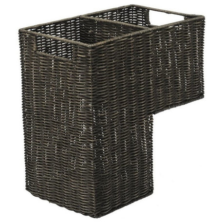 Wicker Step Basket, Dark Brown