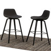 Randolph Modern Bentwood Counter Height Stool (2pc) in Charcoal Gray and Black