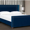 Elle Wingback Upholstered King Bed Navy Blue
