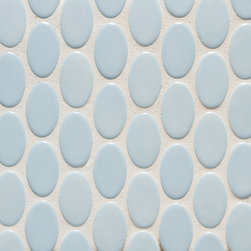 Vibe Oval Mosiac Field in Powder Blue - Tile