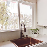 Angelico Copper 25" Single Bowl Drop-In Kitchen Sink With 4 Holes