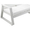 Benzara BM287775 Outdoor Sofa, White Aluminum, Fade Resistant Fabric Cushions