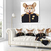 Mouse in Military Uniform Animal Throw Pillow, 16"x16"