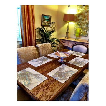Map Napkins & Table Settings