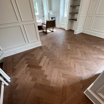 Engineered Wood Flooring with Herringbone Inlays – Cadboro Bay, BC
