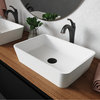 Natura Rectangle Vessel Bathroom Sink, Stone Resin Solid Surface
